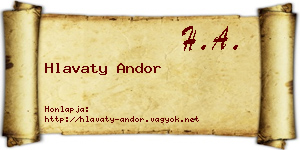 Hlavaty Andor névjegykártya